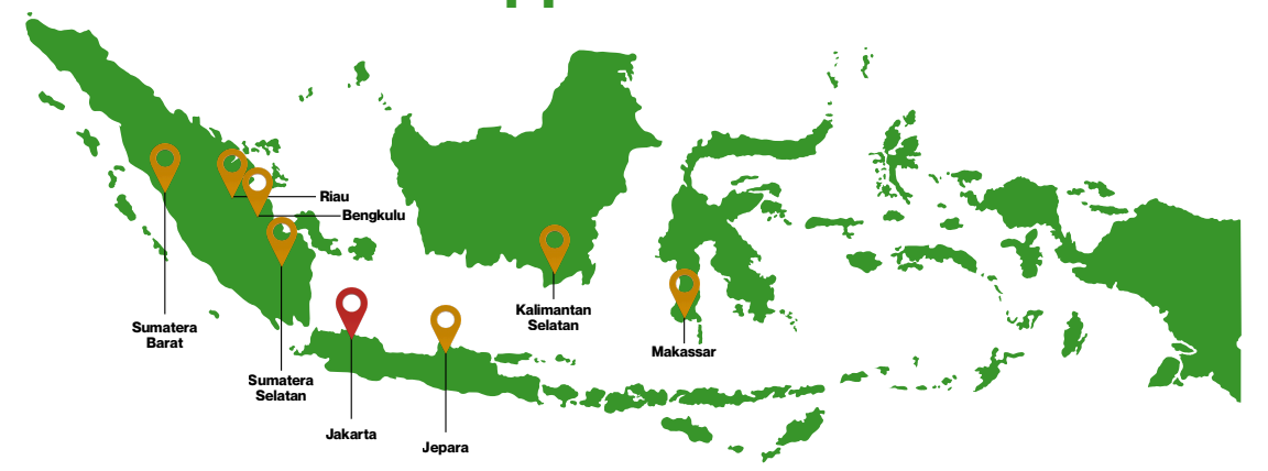 Tawsen Trade Indonesia supplier locations map